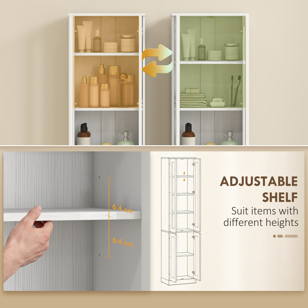 Tall Bathroom Storage Cabinet, 6-Tier Slim Bathroom Cabinet with Adjus