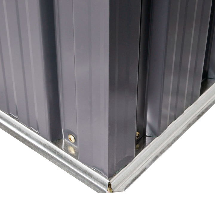 7.6 x 4.3ft Garden Storage Shed with Lockable Sliding Doors and Ventilation, Metal Garden Tool Storage House, Dark Grey