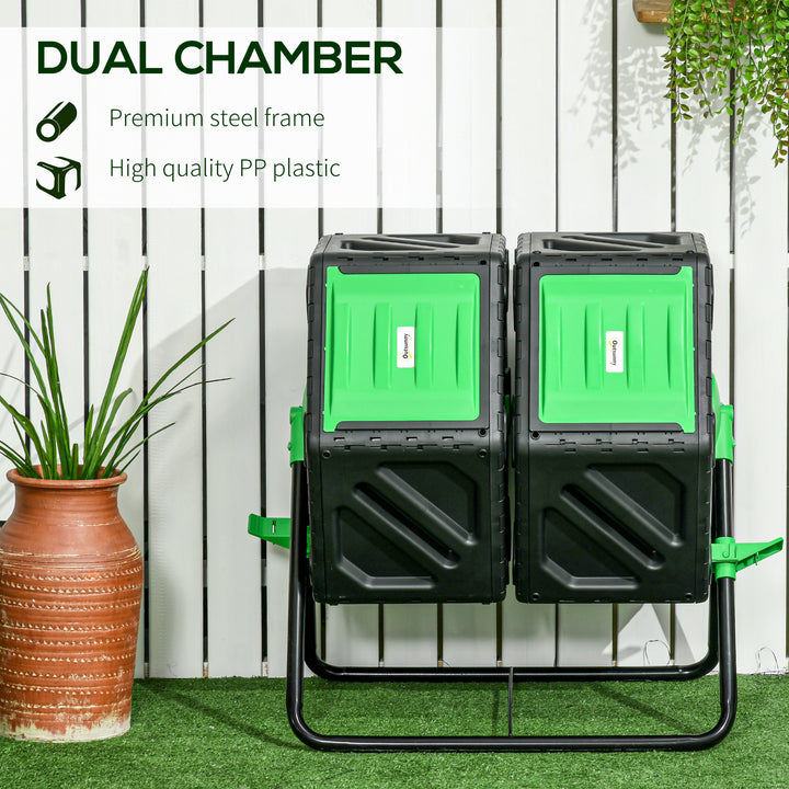 130L Double Chamber Composter - Black