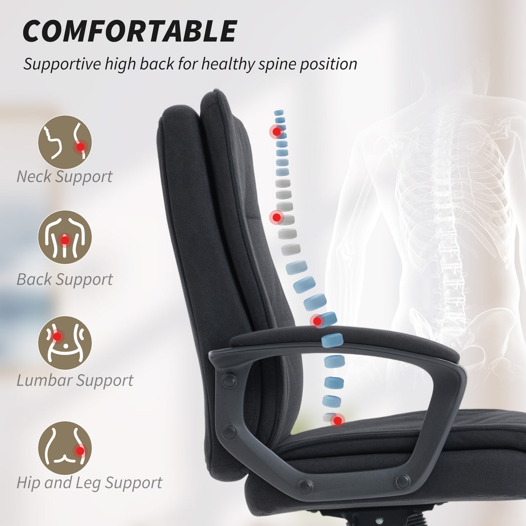 Linen-Look Double-Padded Office Chair