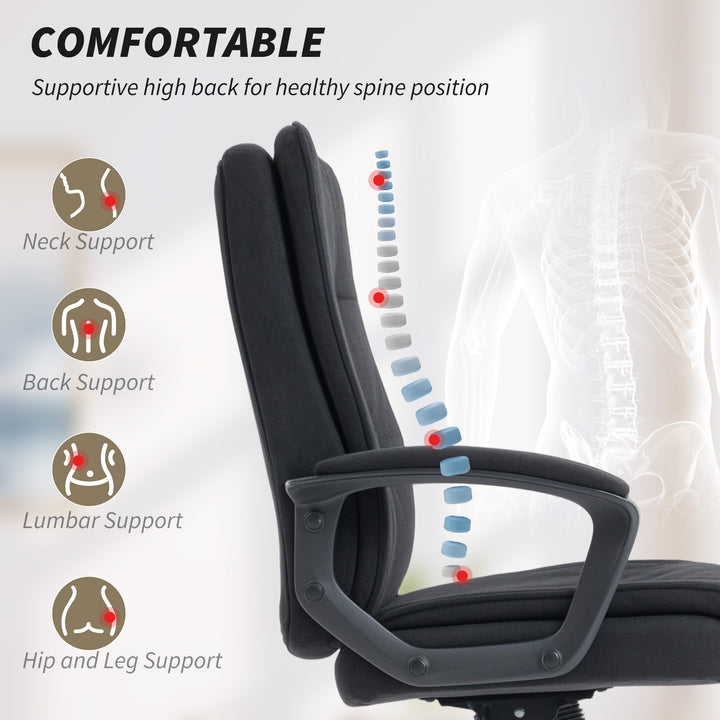 Linen-Look Double-Padded Office Chair