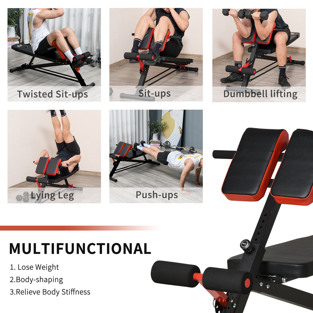 Multifunction Weight Bench with 2 Dumbbells, 7-Level Adjustable Hyper Extension Sit-up Bench