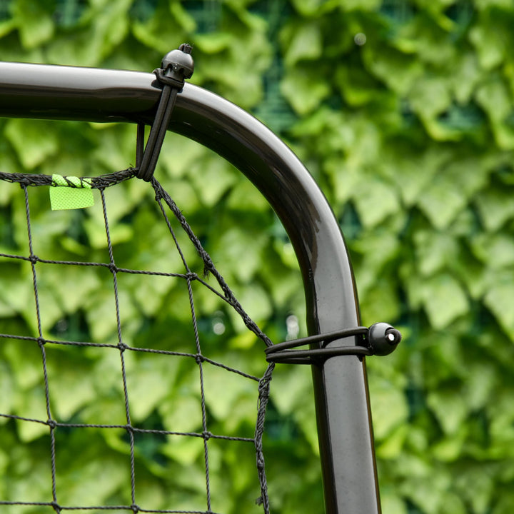 Foldable Football Rebounder Net, with Adjustable Angles - Black