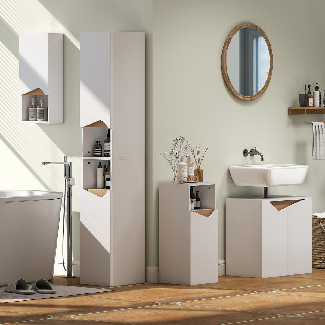 Tall Slim Bathroom Cabinet with 2 Doors, 2 Shelves
