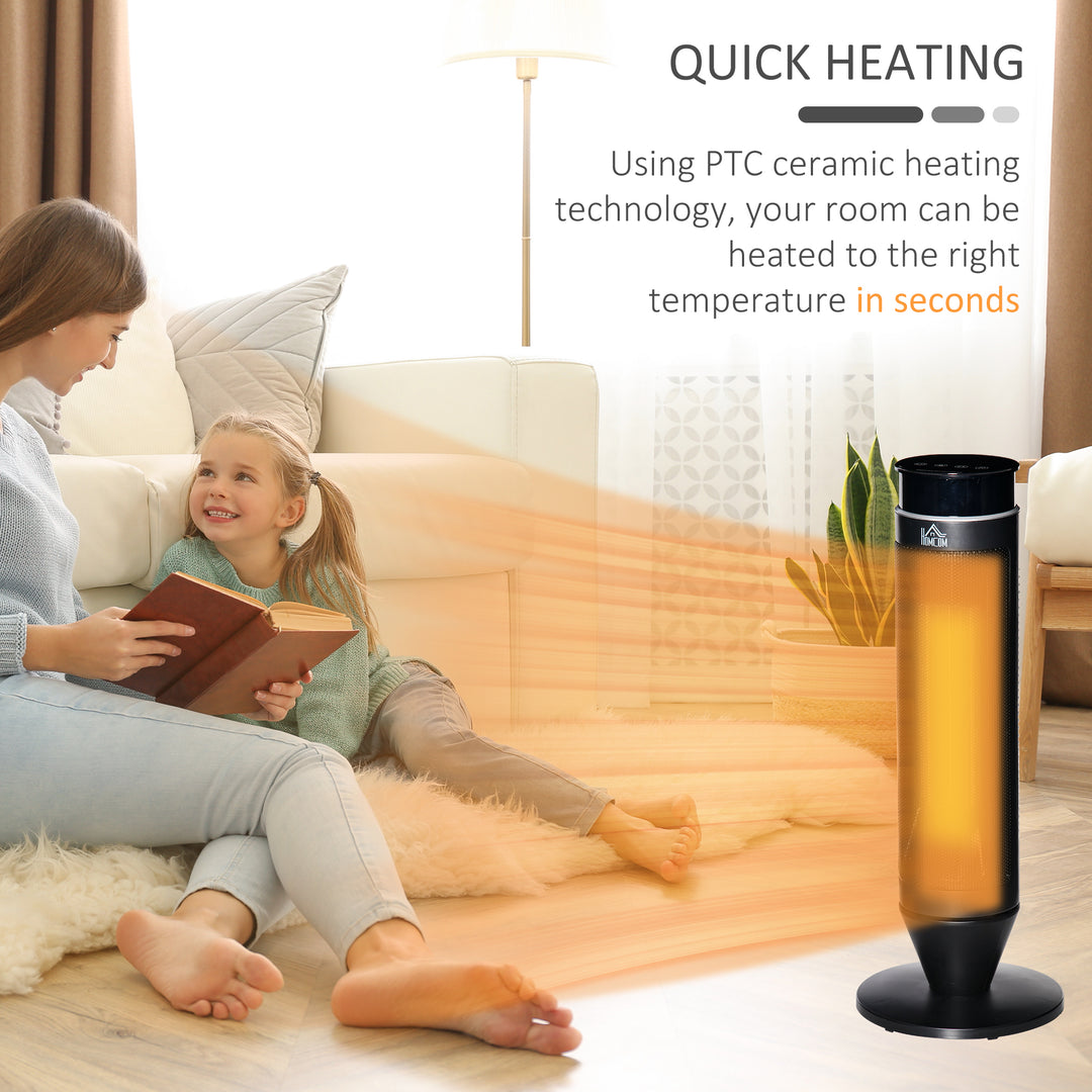 21 Inch Space Heater, 1000W/2000W Ceramic Electric Heater and Fan, Overheating & Tip-Over Protection, 8H Timer, 42° Oscillation, Portable Heater for Home