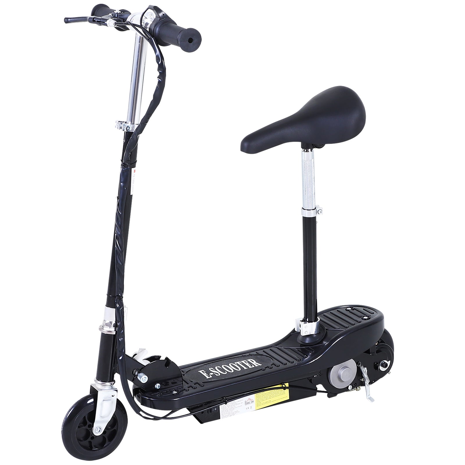 Powered E-Scooter Ride-On, with Brakes, Adjustable Seat, Adjustable Handlebars, Black