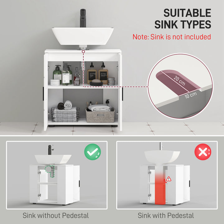 Under Sink Cabinet with Shelf - White