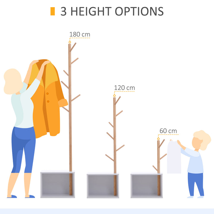 180 cm Hallway Coat Rack Storage Bench Tree Hat Hanger Entryway Stand Garment Organiser Bedroom Living Room