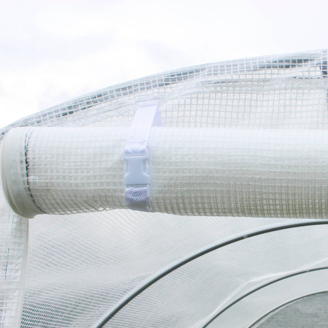 MCL 3 x 2 x 2m Polytunnel Greenhouse Replacement Cover ONLY Winter Garden Plant PE Cover for Tunnel Walk-in Greenhouse with Roll-up Windows Door Outdoor, White