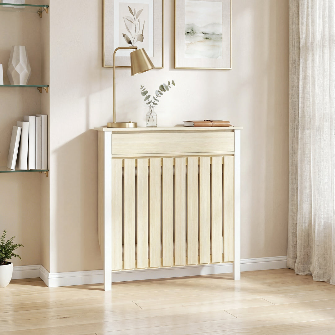 93 x 88.5cm Rustic-Look Radiator Cover - Oak