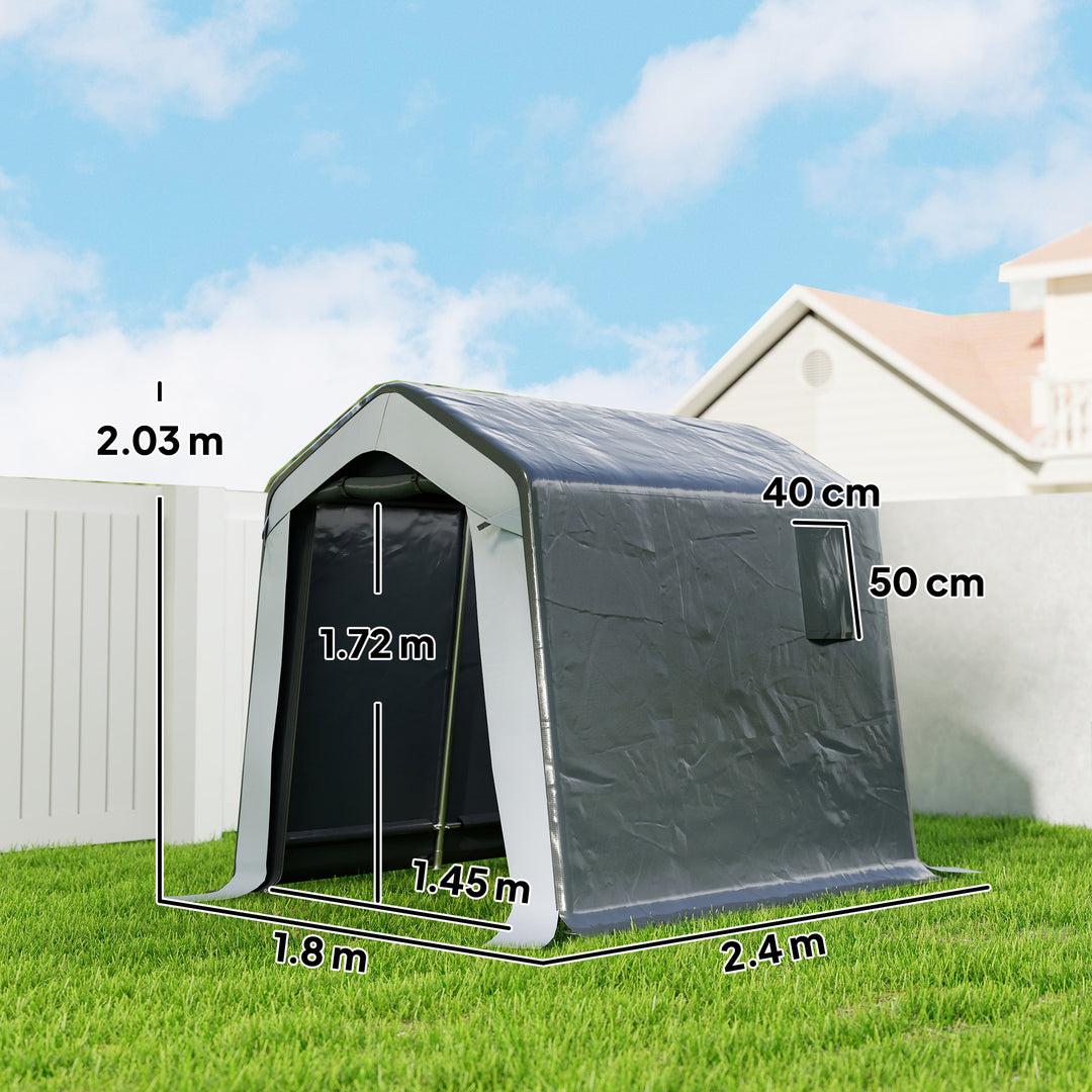 1.8 x 2.4m Garden Storage Shed Tent, Waterproof Portable Shed Shelter 