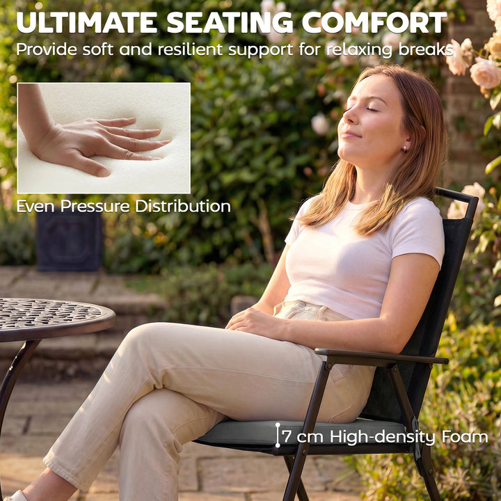 Set of 6 Outdoor Seat Cushions with Machine Washable Cover, Water Repe
