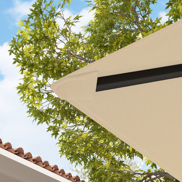 3 x 3(m) Gazebo Canopy Replacement Cover, Garden Gazebo Roof Replacement with Drain Holes, Water Resistant PVC Coating, 370g/㎡, UPF30+, TOP COVER ONLY, Beige
