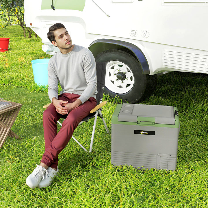 50L Portable Car Refrigerator - Light Green and Grey