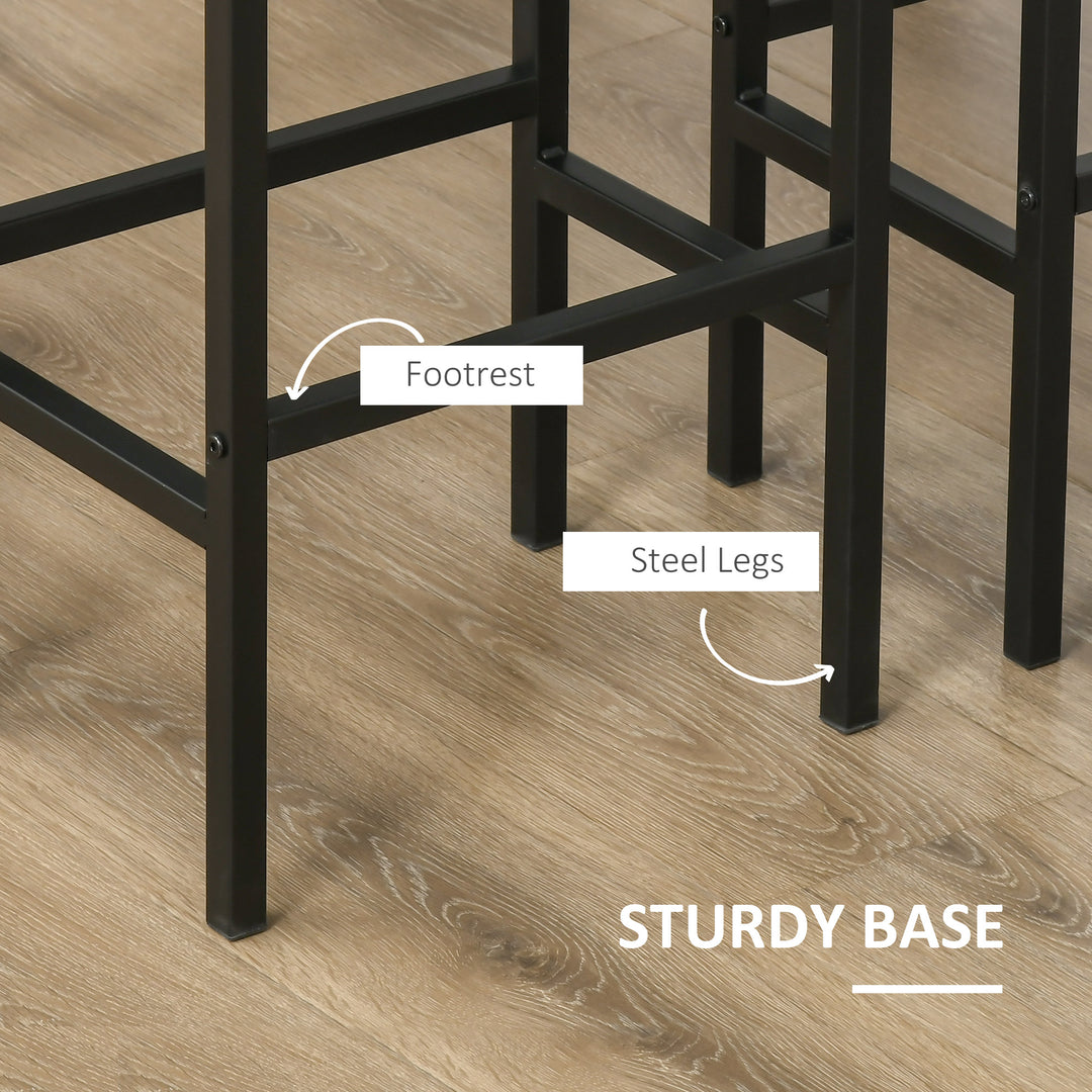 Industrial Bar Stools, Set of 2 Kitchen Breakfast Bar Chairs with Footrest, Counter Height Island Stools for Dining Area, Home Pub, Rustic Brown