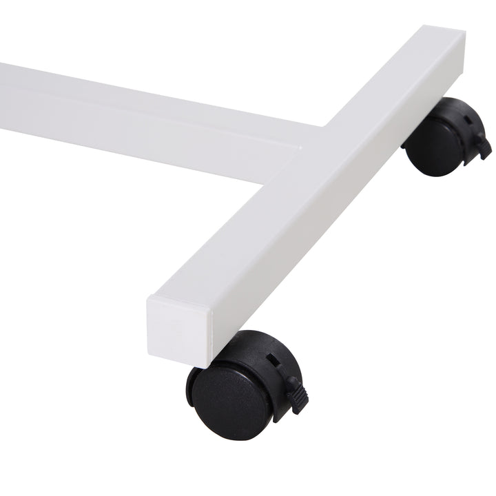 Height Adjustable Over Bed Table with Wheels, C Shaped Laptop Desk, Portable Hospital Bed Table for Living Room, Bedroom, Brown