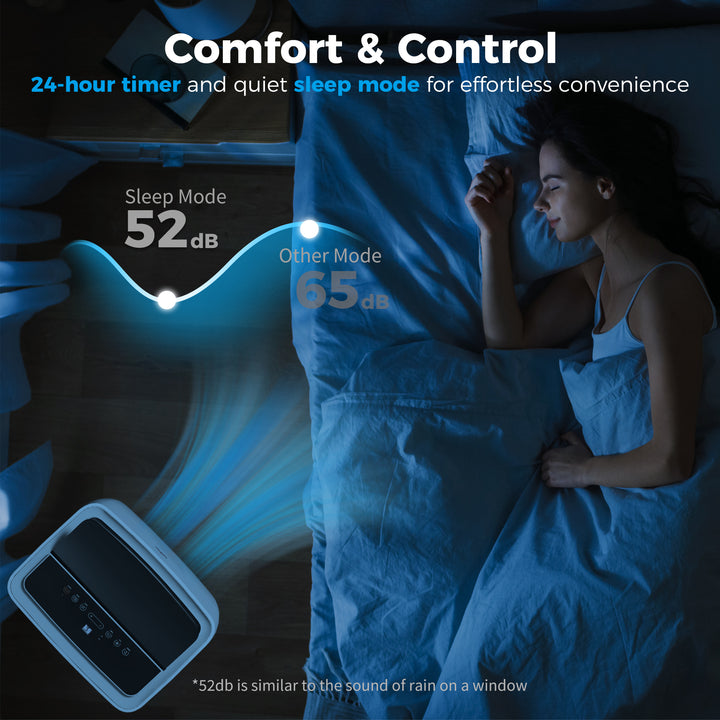Portable Air Conditioner 14000 BTU, 4-in-1 Air Conditioning Unit, Dehumidifier, Cooling, Fan, Sleep Mode with 3 Speeds, Remote Control, LED Display, 24H Timer, Window Kit, Children Lock, 40m²