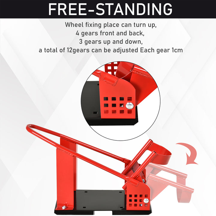 MCL Motorcycle Wheel Chock 8-15.5 cm Metal Motorbike Holder Pre-Drilled Holes For Truck And Trailer