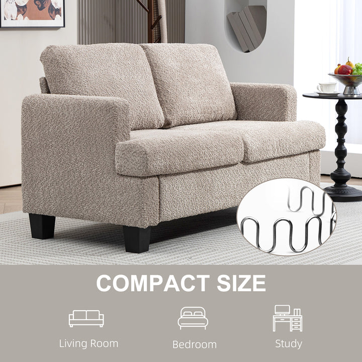 Two-Seater Chenille Sofa - Light Brown