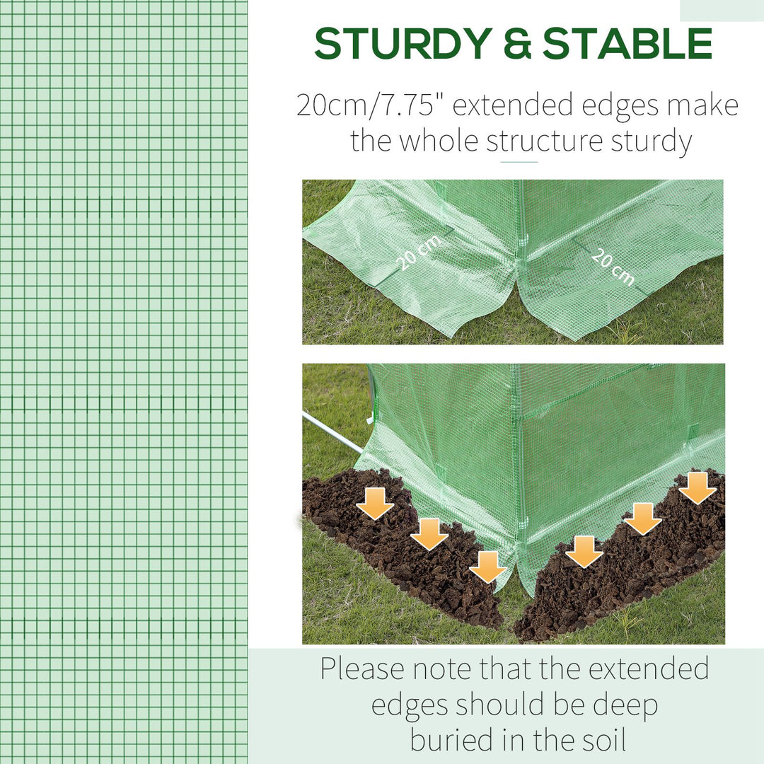 Outsunny 3 x 3 x 2m Greenhouse Replacement Cover ONLY Winter Garden Plant PE Cover for Tunnel Walk