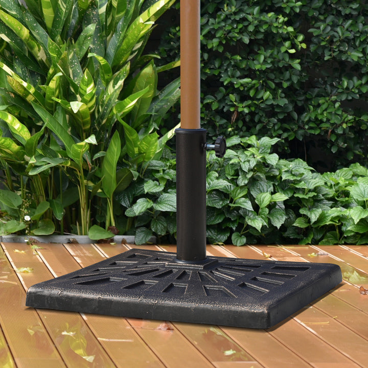 Outsunny 15kg Parasol Base Durable Patterned Colophony Garden Patio Square Umbrella Stand Base Stand Bronze | Aosom UK