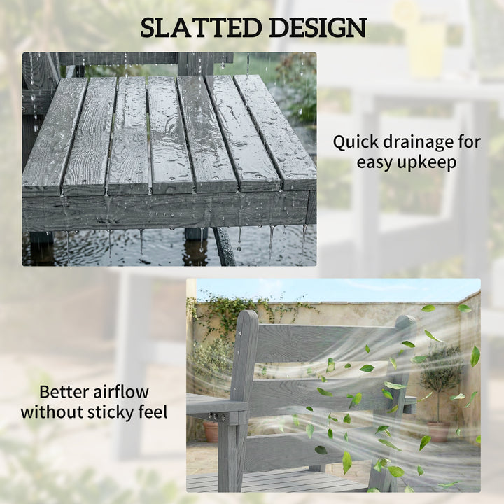 Outdoor Garden Loveseat, Embossed Wooden Jack and Jill Garden Seat wit