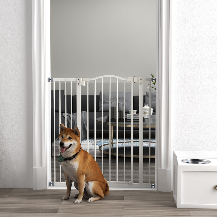 Pressure Fit Dog Stair Gate No Drilling Safety Gate Auto Close for Doorways, Hallways, 74-94cm Adjustable, 94cm Tall