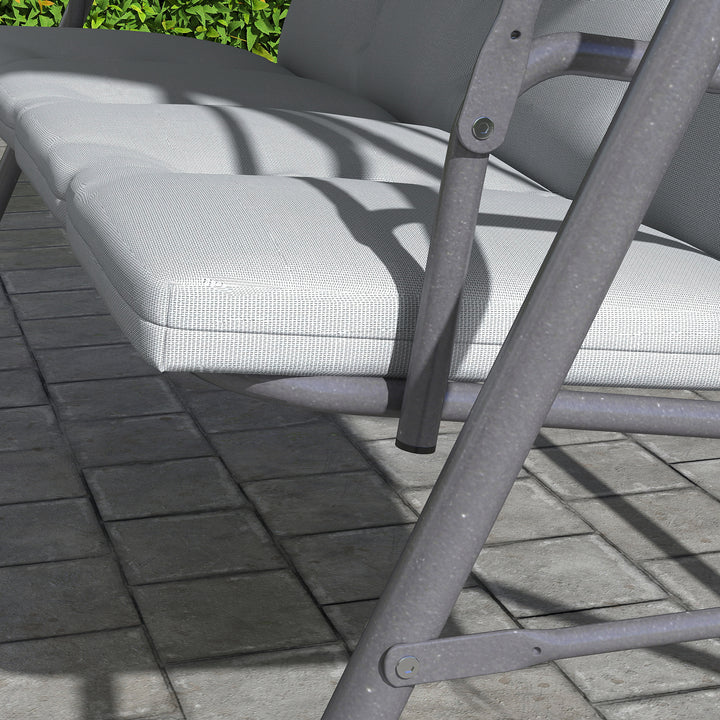 Three-Seater Garden Swing Seat - Light Grey