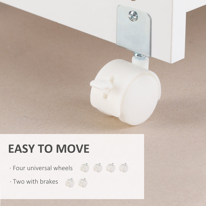 Printer Stand Mobile Printer Cabinet with Storage, Open Shelf, Drawer for Home Office, 60cm x 39cm x 80cm, White