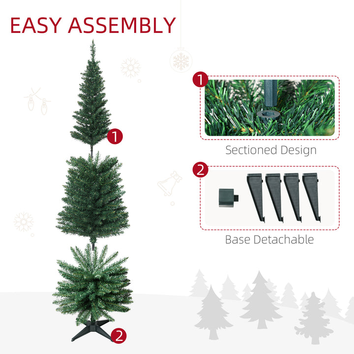 HOMCOM 1.8m Artificial Christmas Tree Pine Tree W/Plastic Stand-Green | Aosom UK