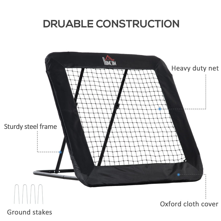 HOMCOM Football Rebounder Net, Adjustable Pitch Back Training Goal, Quick Fold for Easy Storage, Black | Aosom UK