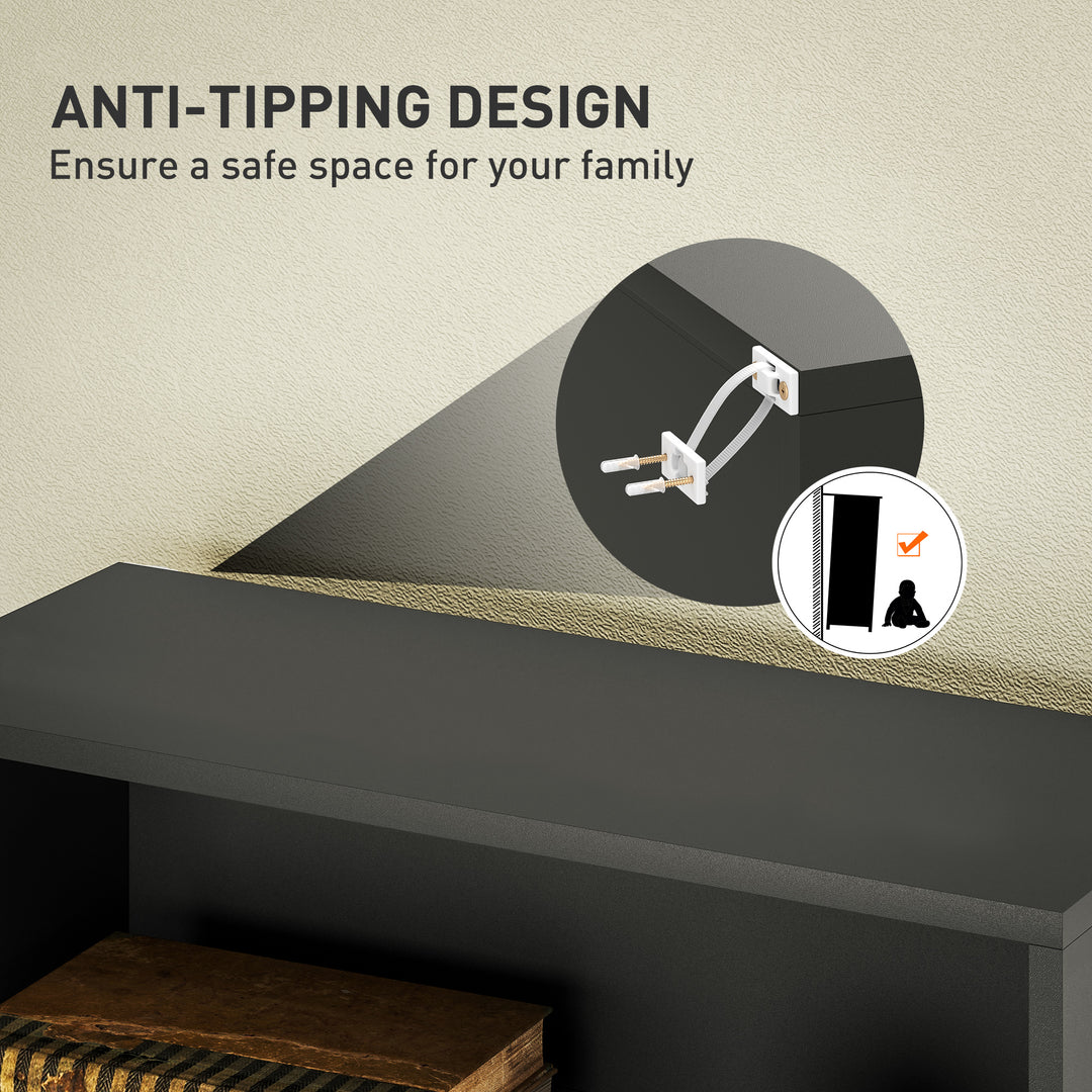 Six Shelf Bookcase - Black