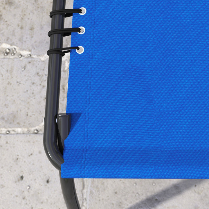 Set of Two Folding Sun Loungers, with Four-Position Backs - Blue