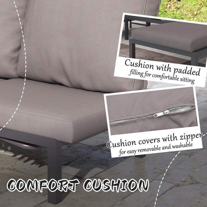 Three-Piece Aluminium Lounger Set, with Reclining Backs