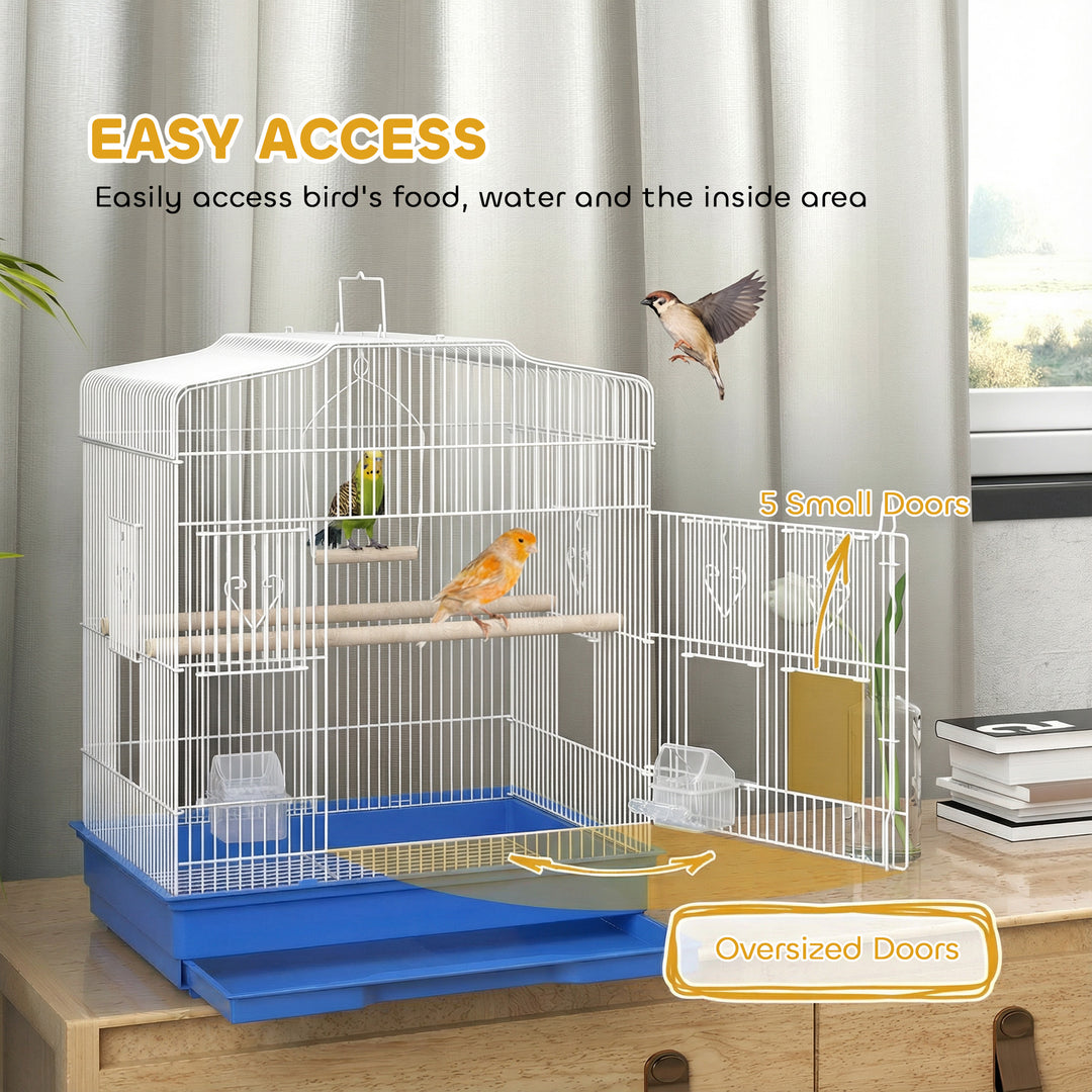 Large Metal Bird Cage with Perches, Food Bowls, Swing, for Budgies, Pa