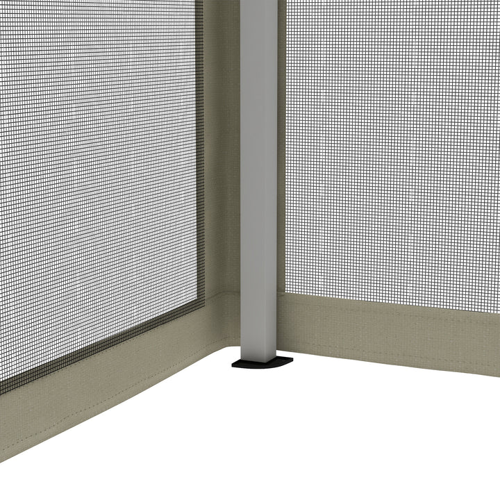 MCL 3 x 3(m) Pop Up Gazebo with 4 Mesh Sides and Carry Bag, Height Adjustable Party Canopy Tent, Portable Garden Outdoor