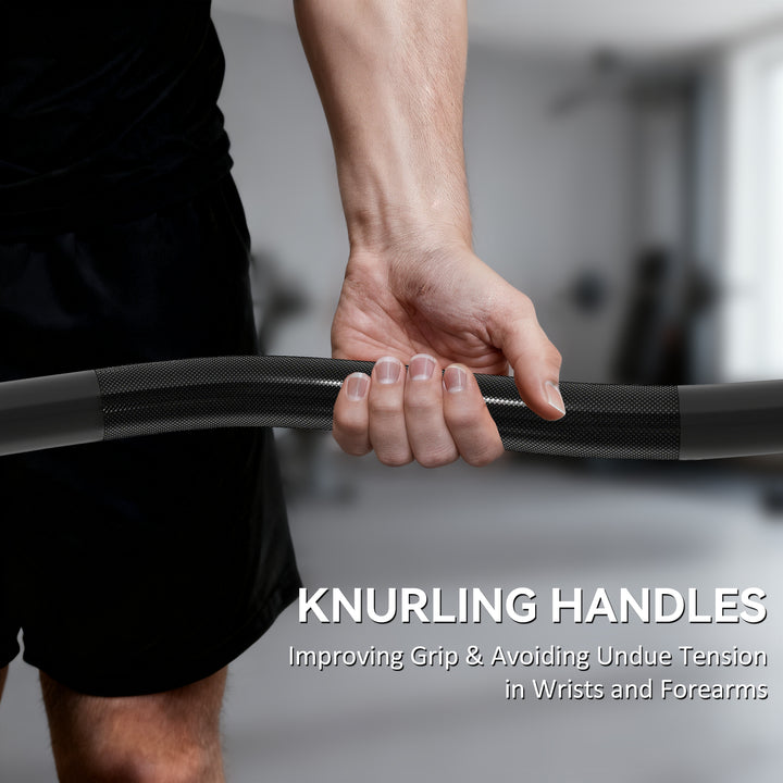 4ft Olympic EZ Curl Bar, Barbell Bar for 2" Weight Plates with Non-Slip Hand Grip 120cm