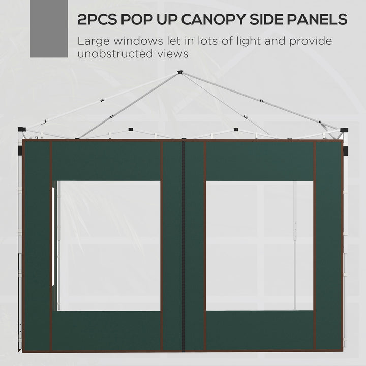 Outsunny Gazebo Side Panels, Replacement Set with Doors and Windows, for 3x3(m) or 3x6m Pop Up Gazebo, Green