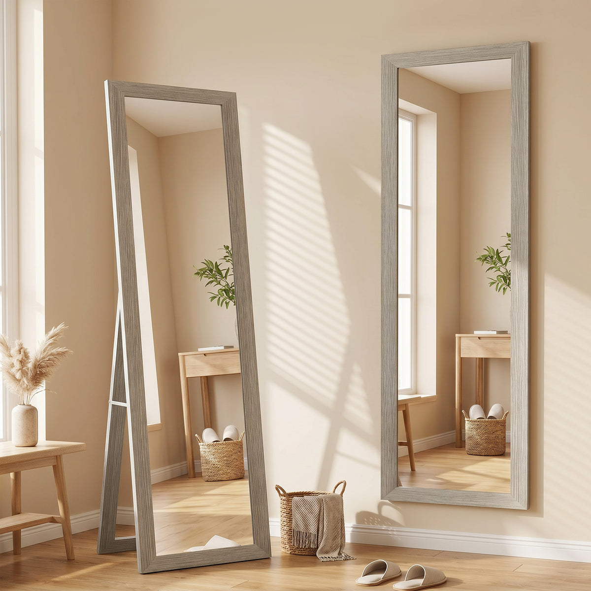 Full Length Mirror, 37 x 157 cm, Hanging or Freestanding, Rectangular 