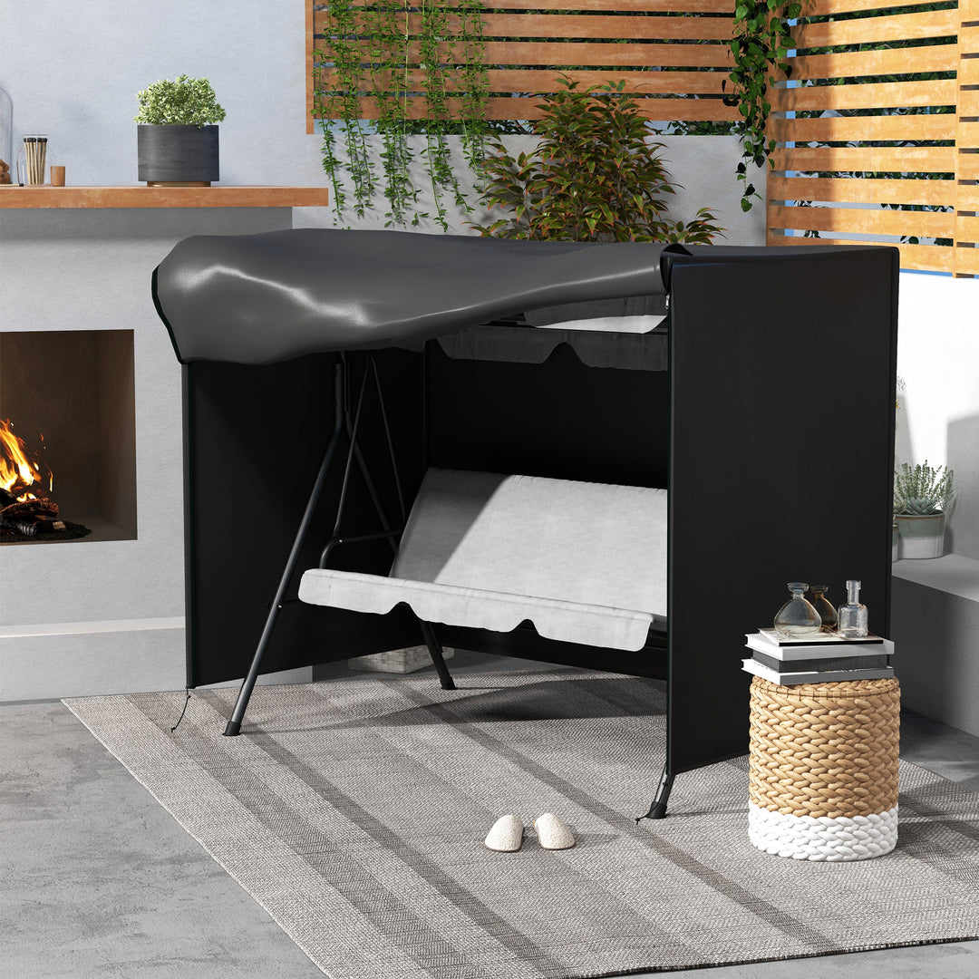 205 x 124cm Three-Seater Swing Chair Protective Cover Black