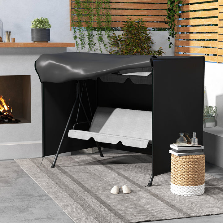 205 x 124cm Three-Seater Swing Chair Protective Cover Black