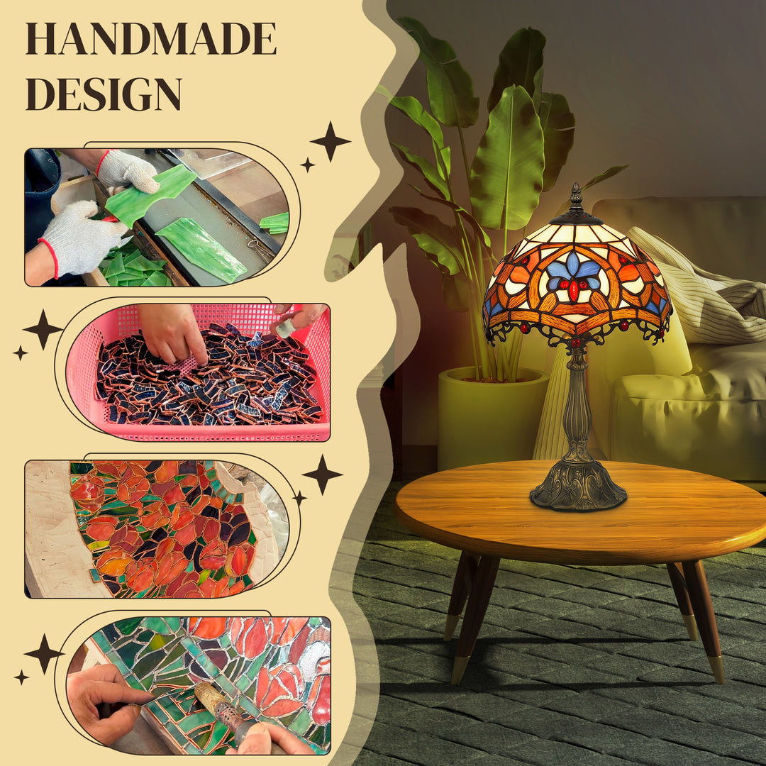 Tiffany Lamp, Stained Glass Table Lamp, Handcrafted Artisan Collectibl
