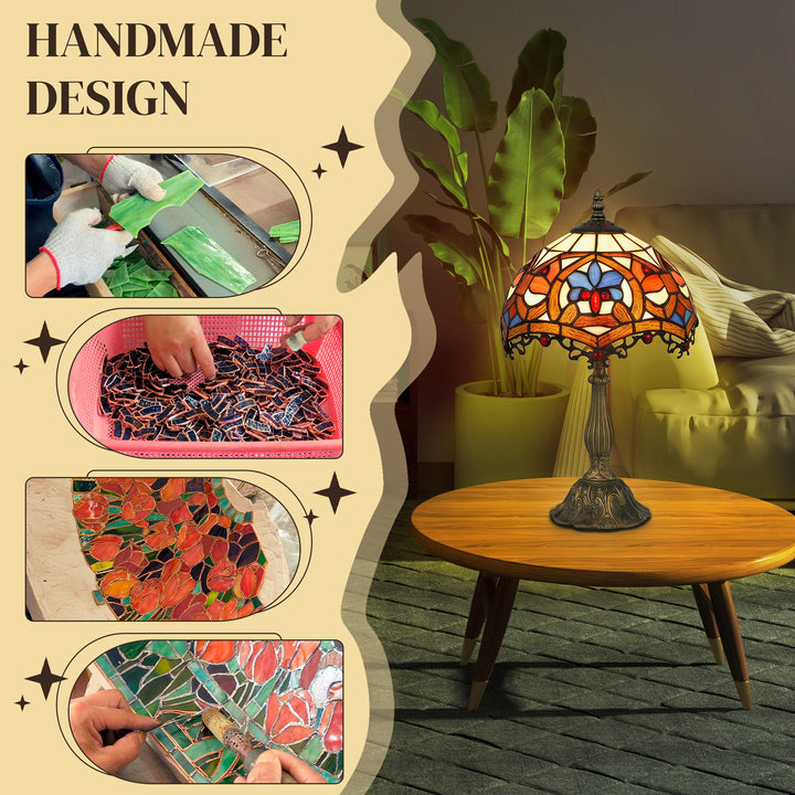 Tiffany Lamp, Stained Glass Table Lamp, Handcrafted Artisan Collectibl