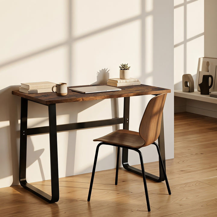 Industrial Writing Desk With Metal Legs, 100 x 58 x 74.5cm, Rustic Bro