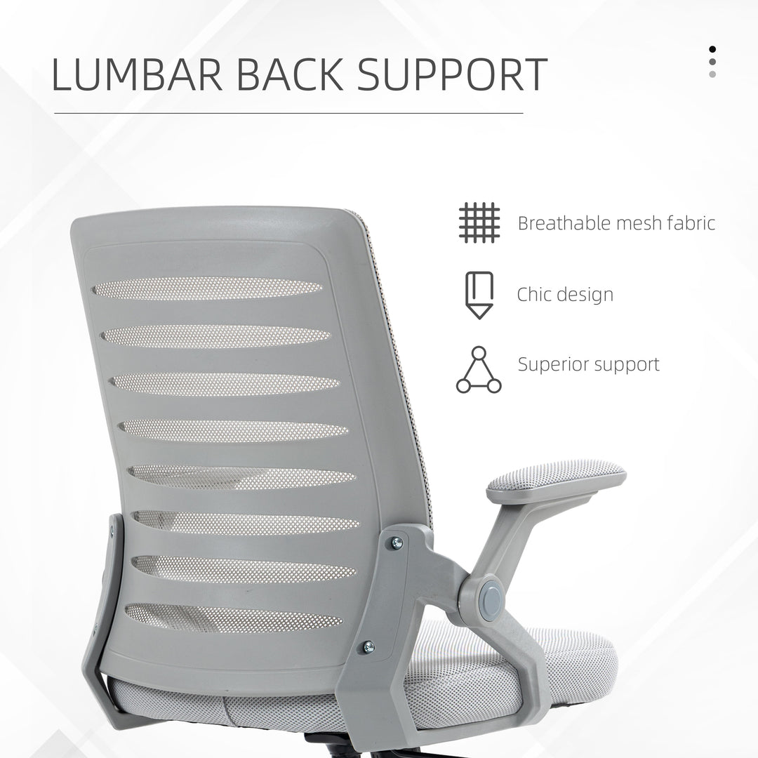 44-53.5cm Adjustable Height Work Chair, with Mesh Back - Grey