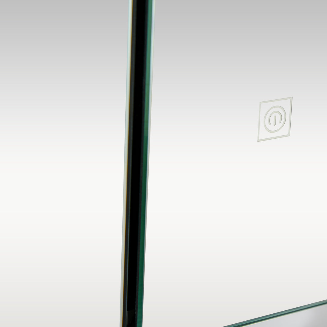 MCL LED Bathroom Cabinet with Mirror, Wall Mounted Dimmable Brightness Storage Organiser with 3 Mirrored Doors and Adjustable Shelves, Memory Function, USB Charge, High Gloss Black