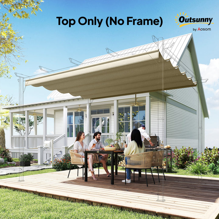 Retractable Pergola Cover, 3.5 x 2.6 m Replacement Canopy Fabric for 4