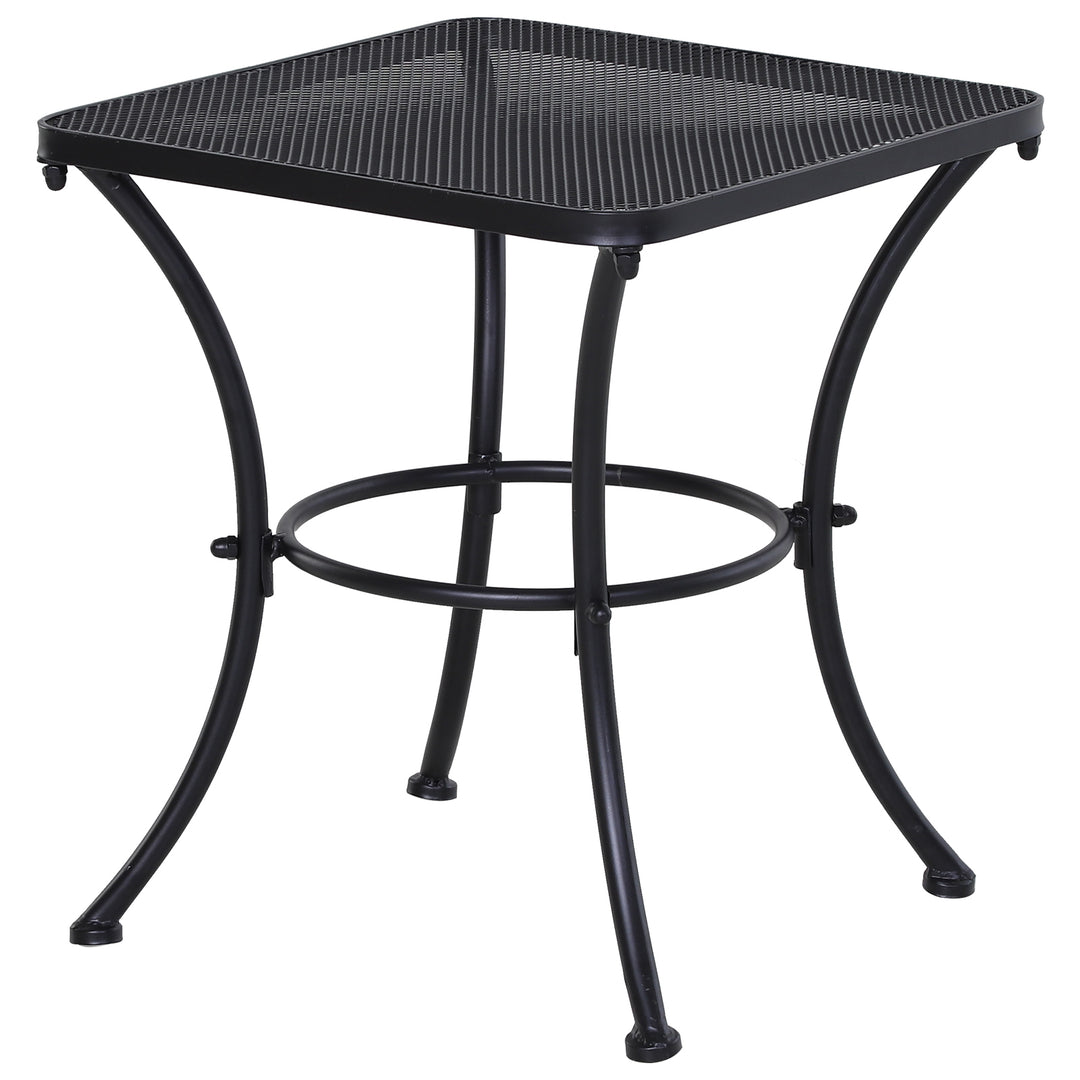 MCL Square Garden Metal Bistro Table Outdoor Patio Coffee Side Desk - Black 45L X 45W X 50H CM