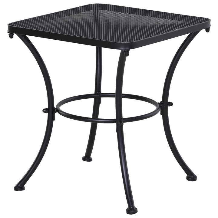 MCL Square Garden Metal Bistro Table Outdoor Patio Coffee Side Desk - Black 45L X 45W X 50H CM