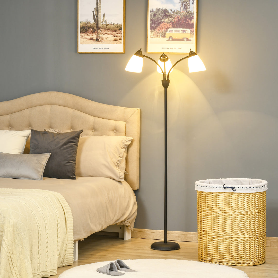 HOMCOM Arc Illuminator: Adjustable Industrial Standing Lamp for Bedroom & Lounge | Aosom UK